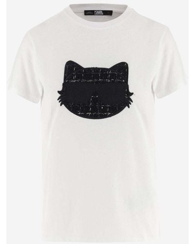 Karl Lagerfeld Cotton T-Shirt With Logo - Black