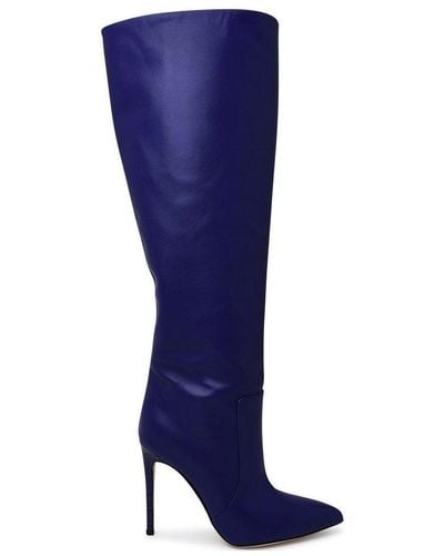 Paris Texas Knee-length Pointed Toe Boots - Blue