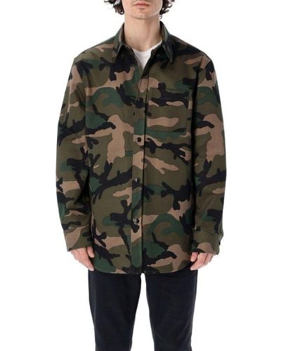 Valentino Camouflage Printed Long-sleeved Overshirt - Multicolour