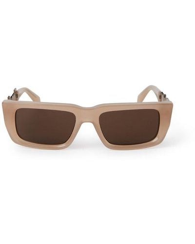 Palm Angels Milford Rectangular Frame Sunglasses - White