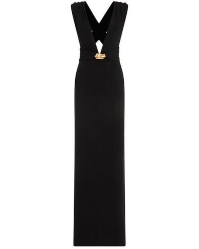 Tom Ford Plunging V-neck Sleeveless Gown - Black