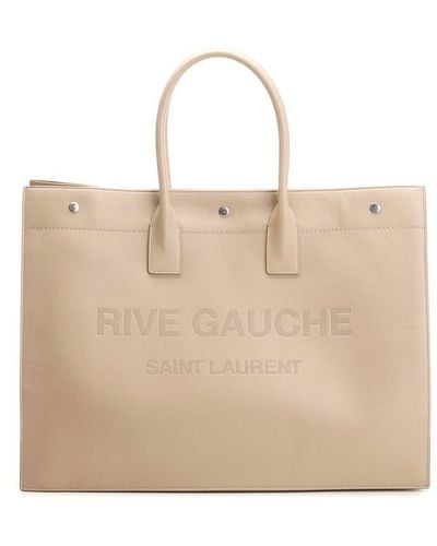 Saint Laurent Rive Gauche Large Top Handle Bag - Natural