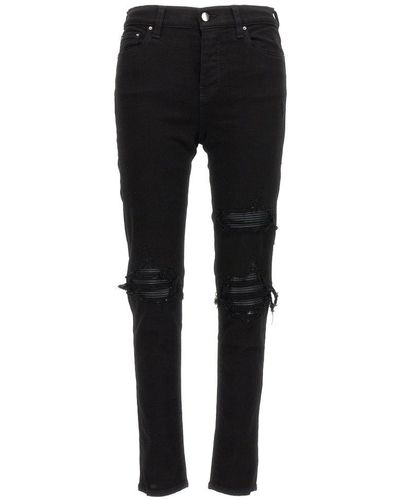 Amiri Mx1 High Waisted Distressed Skinny Jeans - Black