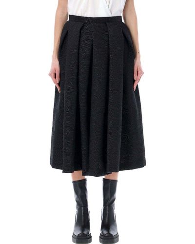Comme des Garçons Textured Midi Skirt - Black