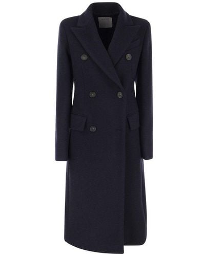 Sportmax Double-Breasted Long-Sleeved Coat - Blue