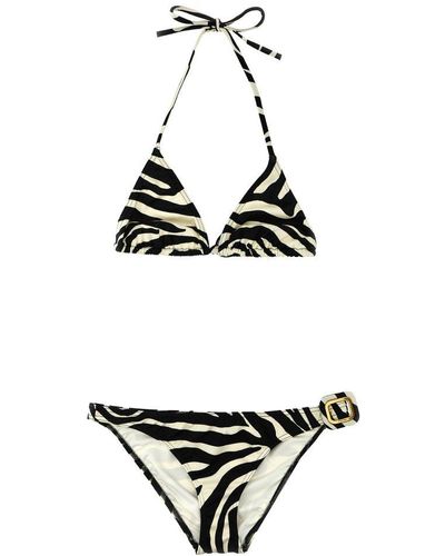 Tom Ford Zebra Print Halterneck Bikini Set - White