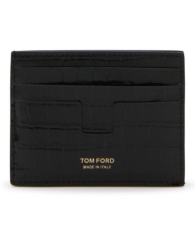Tom Ford Embossed Logo Printed Cardholder - Black