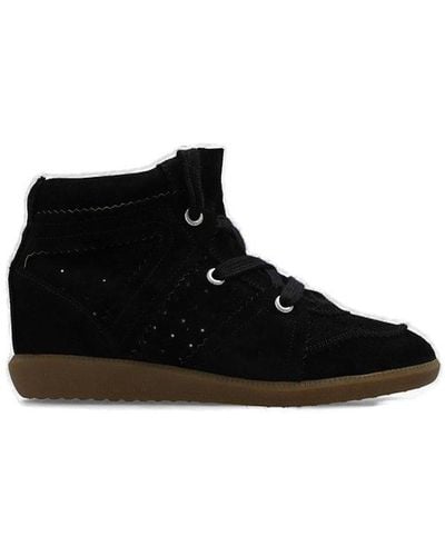 Isabel Marant Bobby Lace-up Wedge Sneakers - Black