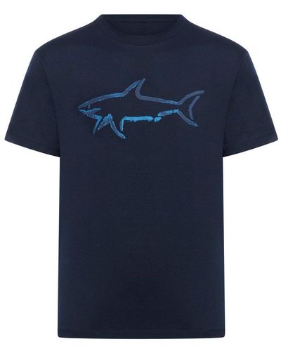 Paul & Shark Logo-printed Crewneck T-shirt - Blue