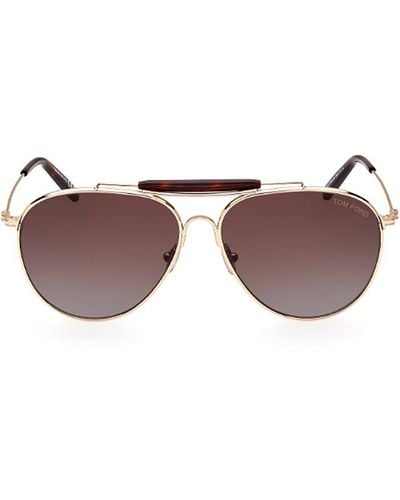 Tom Ford Raphael Aviator-frame Sunglasses - Purple