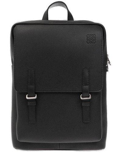 Loewe Military Buckled Backpack - Black