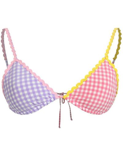 Mc2 Saint Barth Womens Triangle Bikini And Bottom Light Blue White