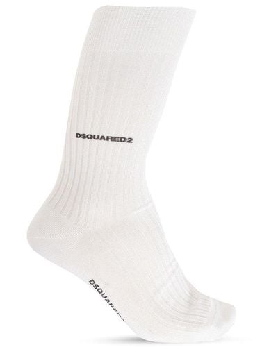 DSquared² Logo-detailed Socks - White
