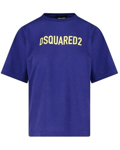 DSquared² Logo Printed Crewneck T-shirt - Purple