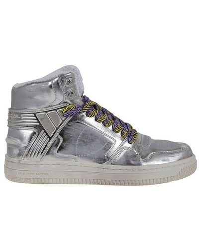 Philippe Model Round Toe High-top Sneakers - Grey