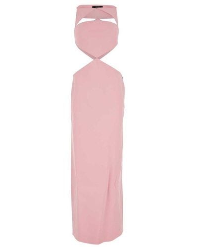 Versace Cut-out Detailed Sleeveless Maxi Dress - Pink