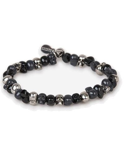 Alexander McQueen Skull Beads Bracelet - Black