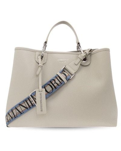 Emporio Armani 'myea Medium' Shopper Bag - Gray
