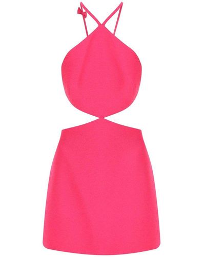 Valentino Sand Crepe Mini Dress - Pink