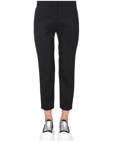 Alexander McQueen Cropped Straight Pants - Black