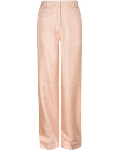 Lanvin High Waist Wide Leg Pants - Pink