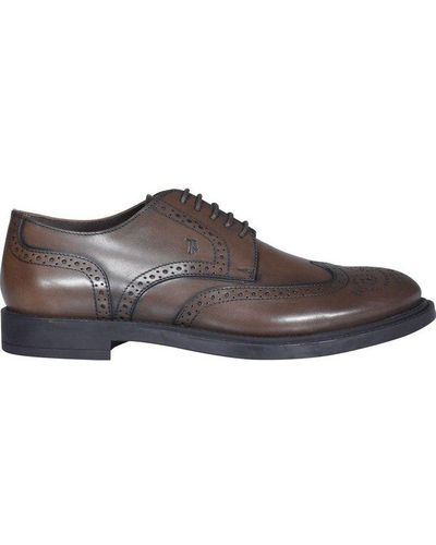 Tod's Logo Embossed Lace-up Shoes - Brown