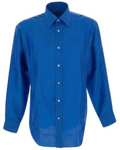 Tom Ford Long-sleeved Buttoned Shirt - Blue