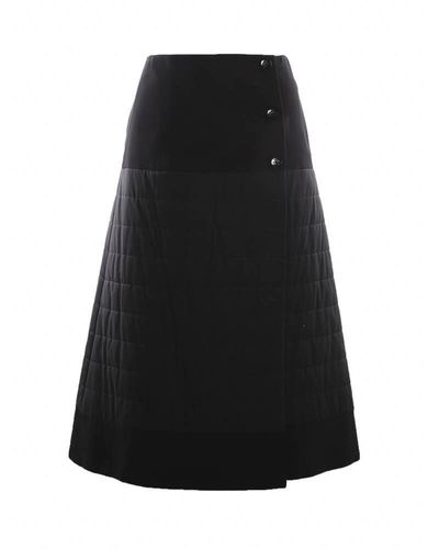 Loewe Quilted-effect Cotton Blend Skirt - Black