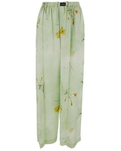 Balenciaga Floral Pants - Green
