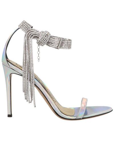 Alexandre Vauthier Diana Crystal Embellished Sandals - Metallic
