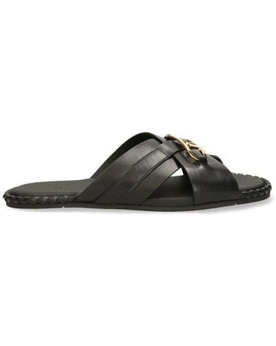 Fendi O'lock Motif Sandals - Black