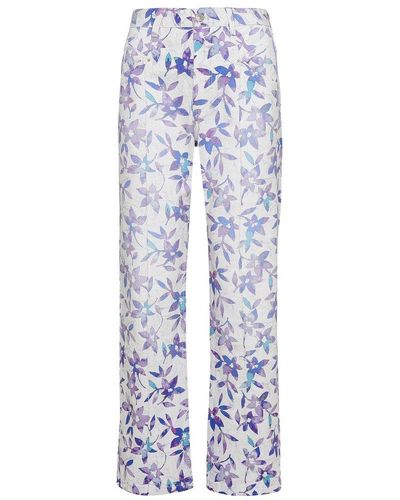 Isabel Marant All-over Printed Straight Leg Trousers - Blue
