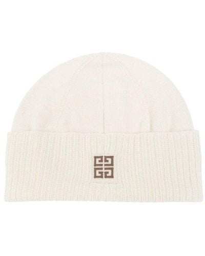 Givenchy Logo Embroidered Beanie - Natural