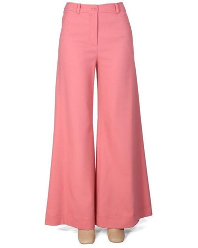 Boutique Moschino Buttoned High-waisted Flared Pants - Pink