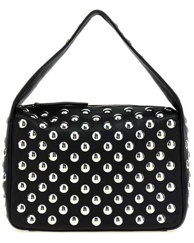 Khaite Elena Stud Embellished Shoulder Bag - Black