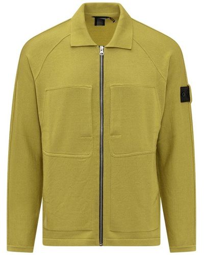 Stone Island Shadow Project Logo Patch Zip-up Jacket - Green