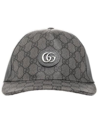 Gucci Monogram-pattern Cotton-blend Baseball Cap - Gray