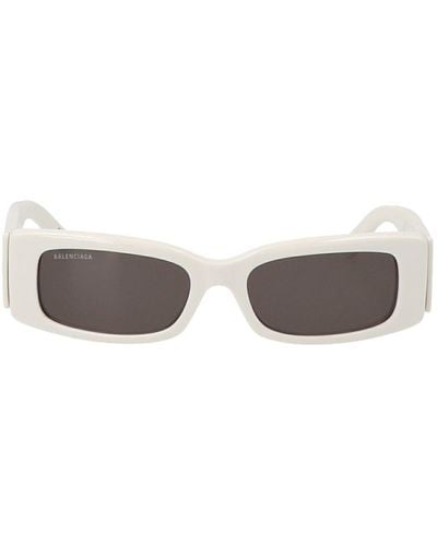 Balenciaga Rectangle Framed Sunglasses - White