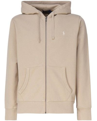 Ralph Lauren Sweatshirt With Polo-Pony Embroidery - Natural