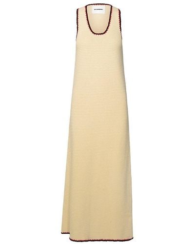 Jil Sander Ivory Cotton Dress - Natural
