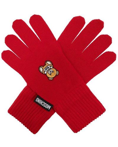 Moschino Wool Gloves - Red