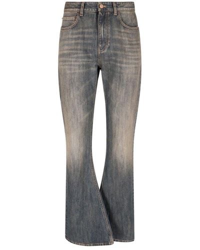 Balenciaga Mid-waisted Bootcut Jeans - Gray