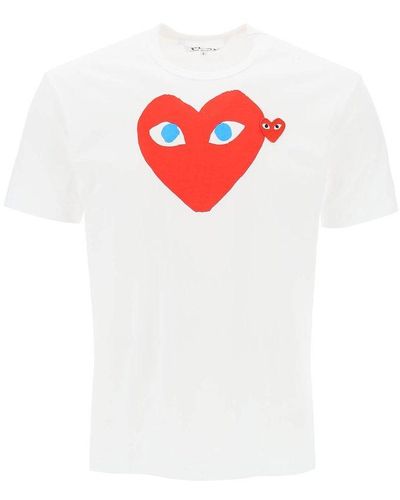 COMME DES GARÇONS PLAY Heart Printed Crewneck T-shirt - White
