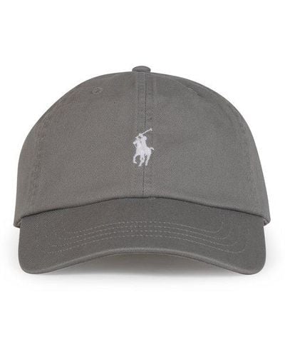 Polo Ralph Lauren Logo Embroidered Curved Peak Baseball Cap - Grey