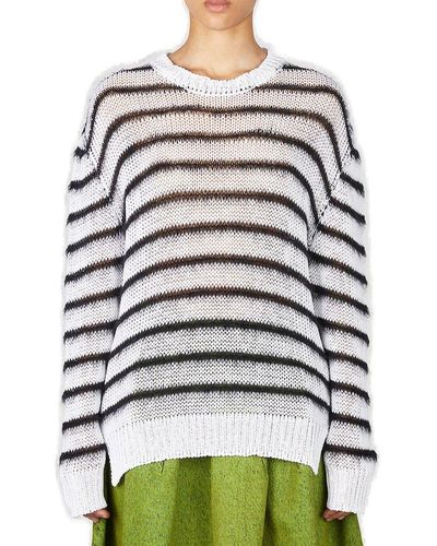 Marni Striped Open-knitted Crewneck Jumper - Multicolour
