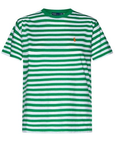 Polo Ralph Lauren Striped Polo Pony-embroidered T-shirt - Green