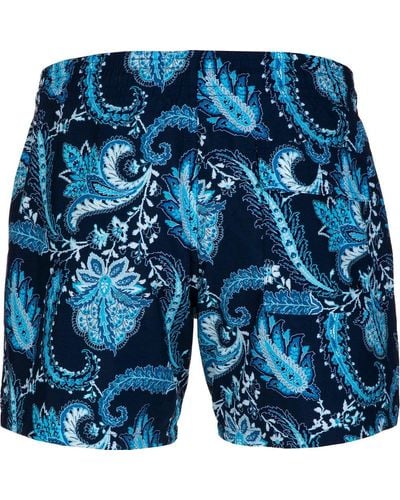 Etro Paisley-printed Straight-leg Swim Shorts - Blue