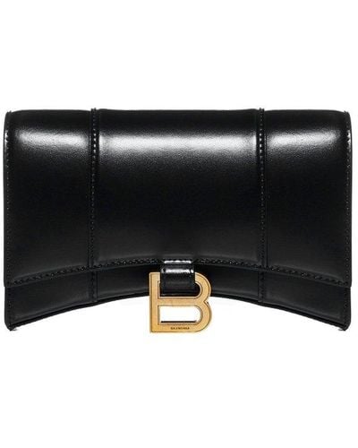 Balenciaga Hourglass Mini Chain Wallet - Black