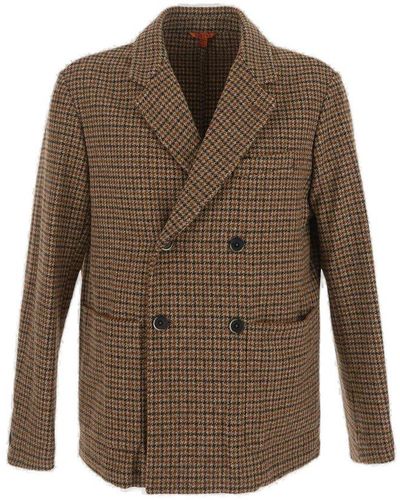 Barena Double Breasted Checked Jacket - Brown