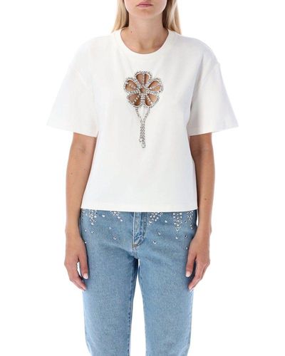 Area Crystal Flower Relaxed T-shirt - White